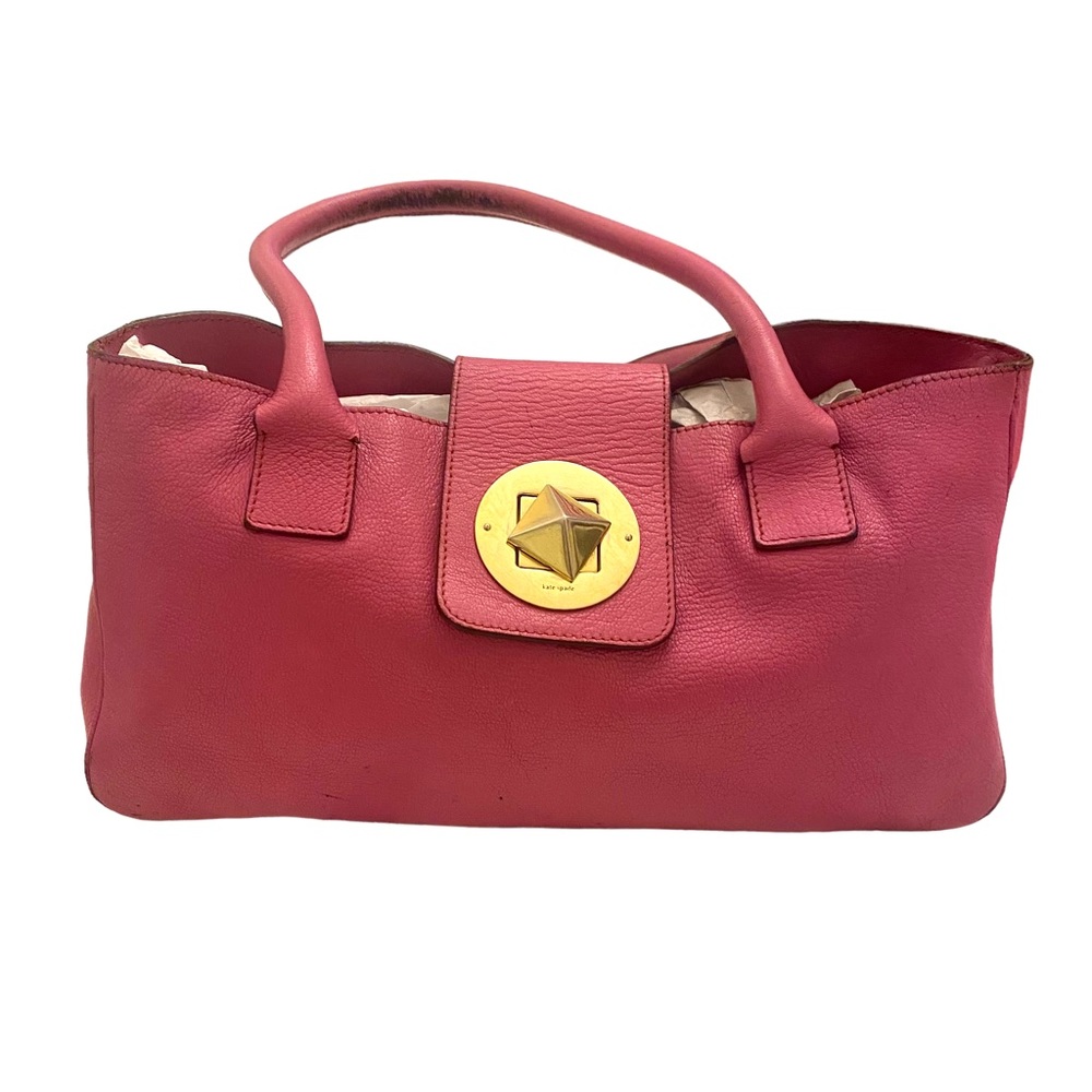 Pink Kate Spade Vintage Bag with gold buckle Y2K Barbie Leather